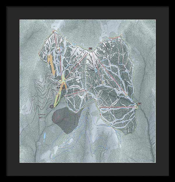 Schweitzer Ski Trail Map - Framed Print - Powderaddicts