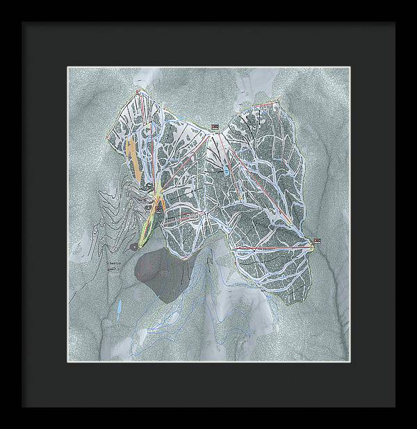 Schweitzer Ski Trail Map - Framed Print - Powderaddicts