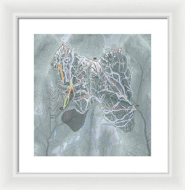 Schweitzer Ski Trail Map - Framed Print - Powderaddicts
