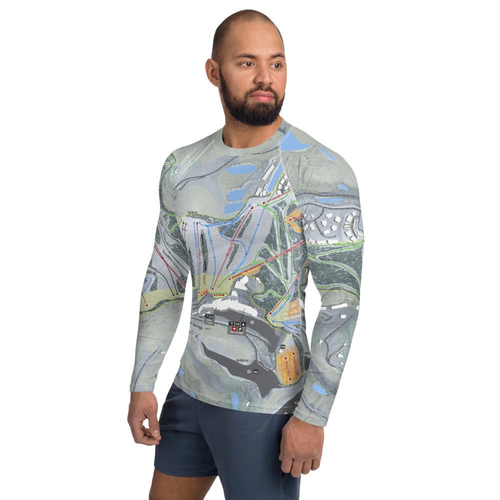 Seven Springs, Pennsylvania Ski Trail Map Men's Base Layer Top - Powderaddicts