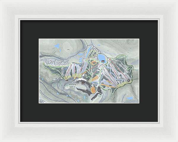 Seven Springs Ski Resort Map - Framed Print