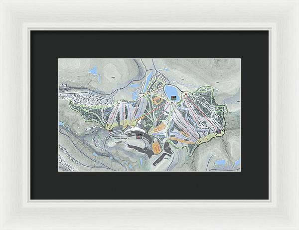 Seven Springs Ski Resort Map - Framed Print