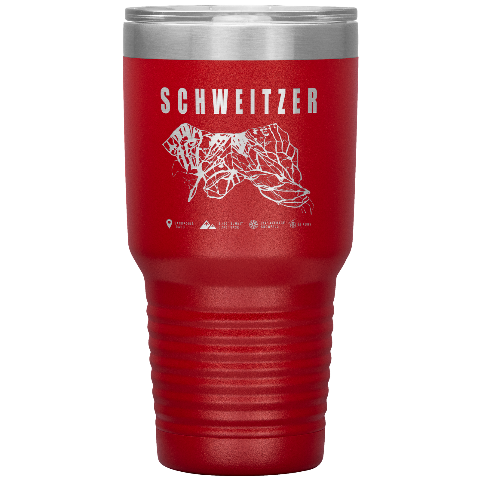 Schweitzer Idaho Ski Trail Map 30oz Tumbler - Powderaddicts