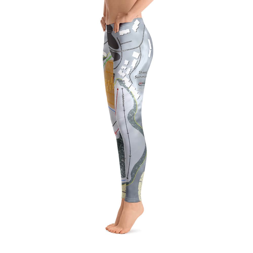 Shanty Creek Summit Mountain, Michigan Ski Trail Map Women's Base Layer Bottom - Powderaddicts