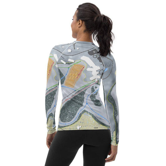 Shanty Creek Summit Mountain, Michigan Ski Trail Map Women's Base Layer Top - Powderaddicts