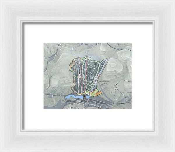 Shawnee Mountain Ski Trail Map - Framed Print - Powderaddicts