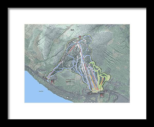 Shawnee Peak Ski Trail Map - Framed Print - Powderaddicts