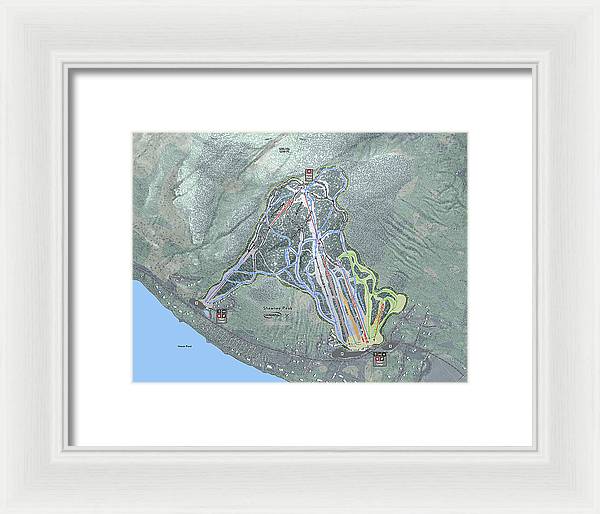 Shawnee Peak Ski Trail Map - Framed Print - Powderaddicts
