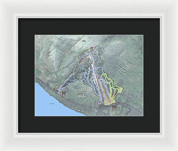 Shawnee Peak Ski Trail Map - Framed Print - Powderaddicts