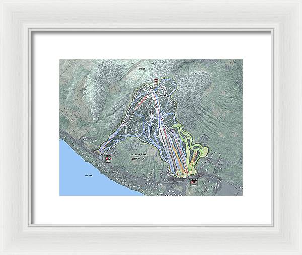 Shawnee Peak Ski Trail Map - Framed Print - Powderaddicts