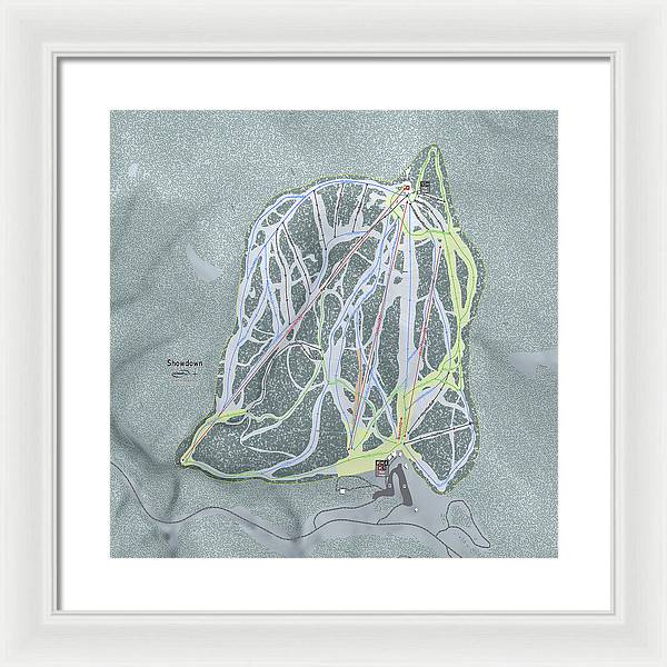 Showdown Ski Trail Map - Framed Print - Powderaddicts