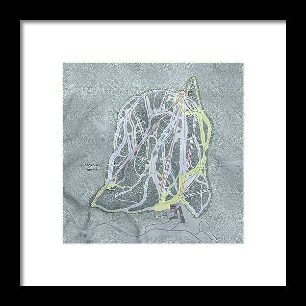 Showdown Ski Trail Map - Framed Print - Powderaddicts