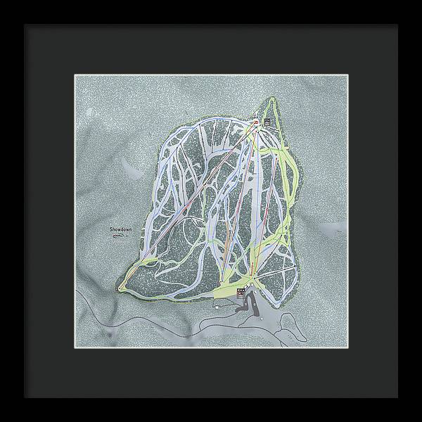 Showdown Ski Trail Map - Framed Print - Powderaddicts