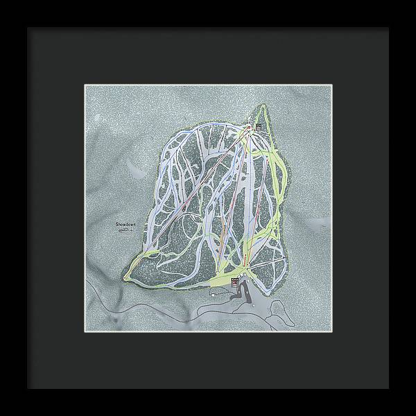 Showdown Ski Trail Map - Framed Print - Powderaddicts