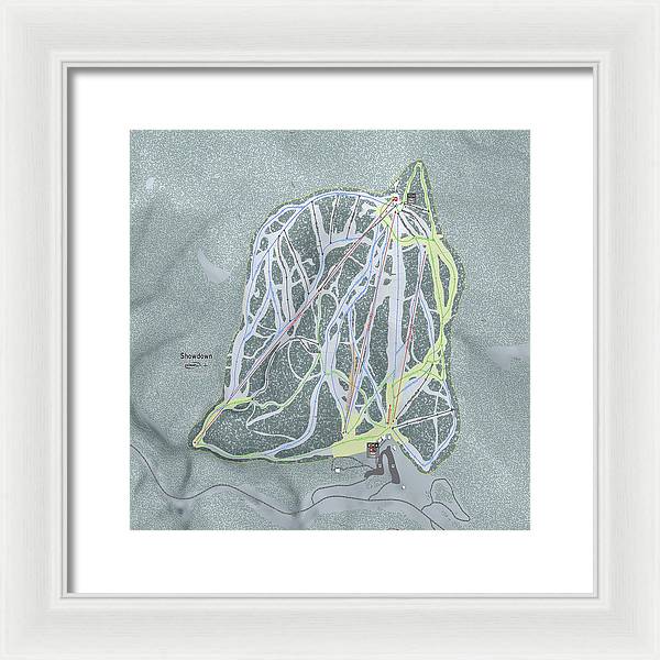 Showdown Ski Trail Map - Framed Print - Powderaddicts