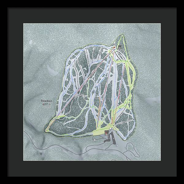Showdown Ski Trail Map - Framed Print - Powderaddicts