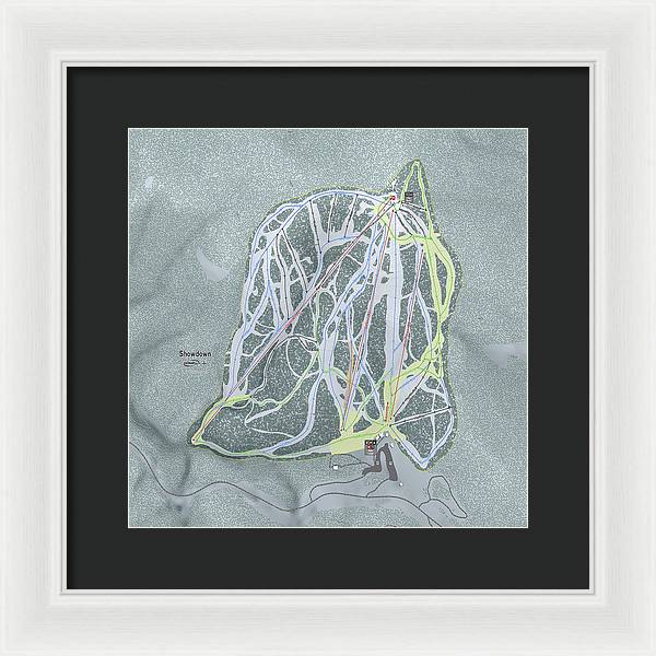 Showdown Ski Trail Map - Framed Print - Powderaddicts