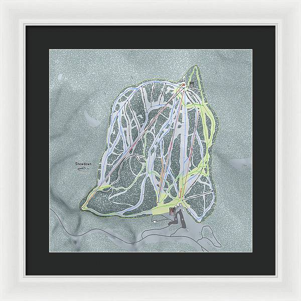Showdown Ski Trail Map - Framed Print - Powderaddicts
