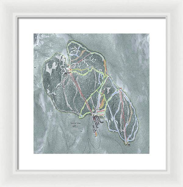 Sierra At Tahoe Ski Trail Map - Framed Print - Powderaddicts