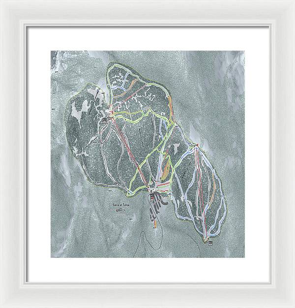 Sierra At Tahoe Ski Trail Map - Framed Print - Powderaddicts