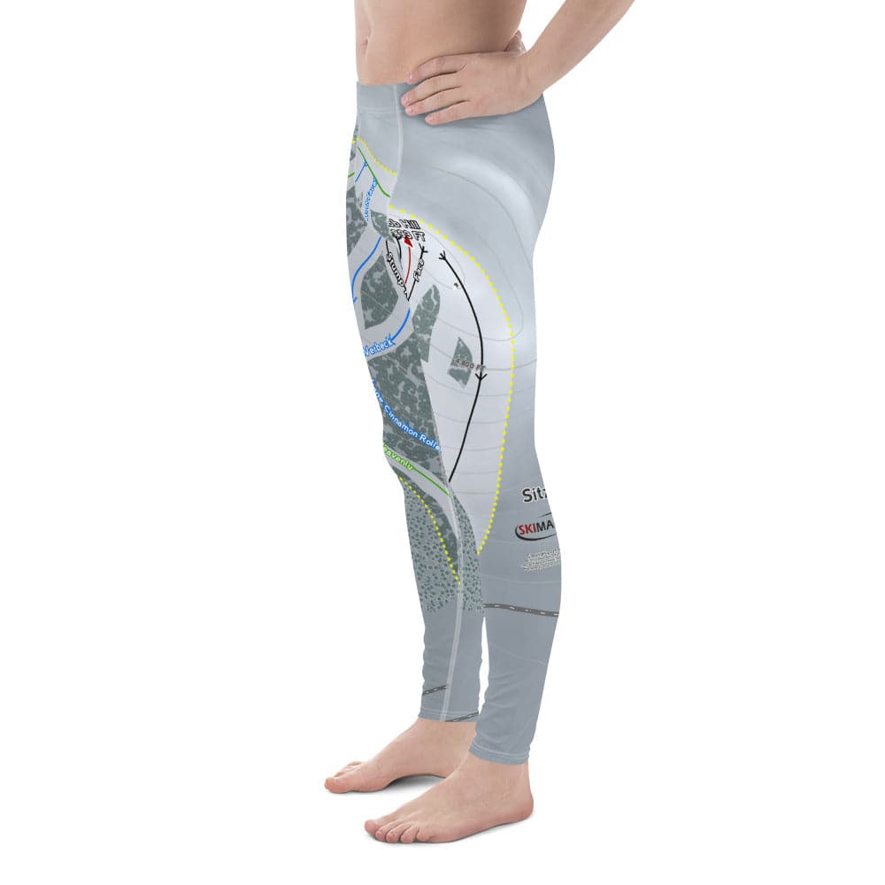 Sitzmark, Oregon Ski Trail Map Men's Base Layer Bottom - Powderaddicts