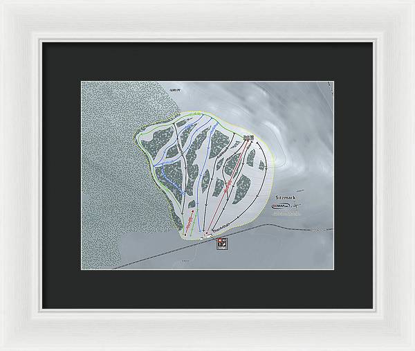 Sitzmark Ski Trail Map - Framed Print - Powderaddicts
