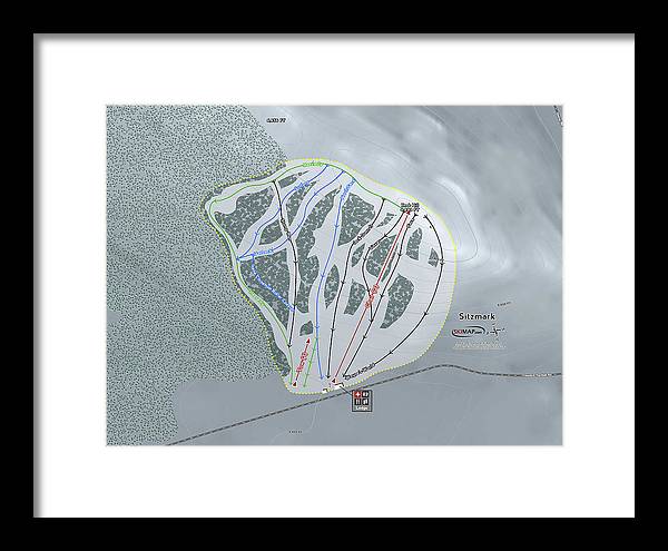 Sitzmark Ski Trail Map - Framed Print - Powderaddicts