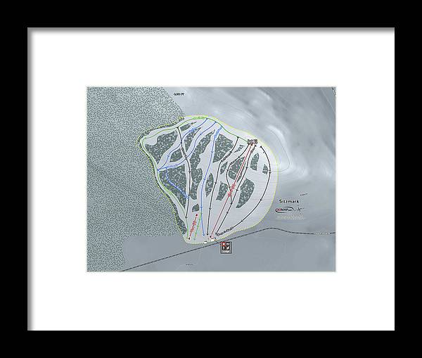 Sitzmark Ski Trail Map - Framed Print - Powderaddicts
