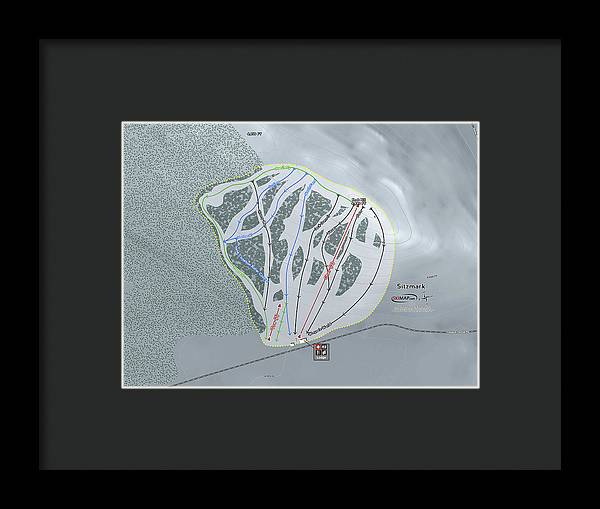 Sitzmark Ski Trail Map - Framed Print - Powderaddicts