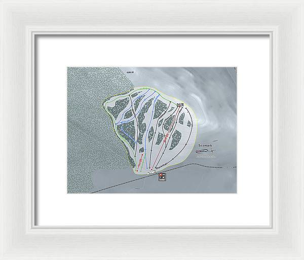 Sitzmark Ski Trail Map - Framed Print - Powderaddicts