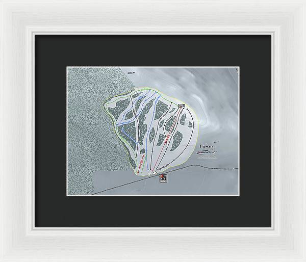 Sitzmark Ski Trail Map - Framed Print - Powderaddicts
