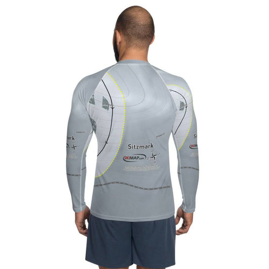 Sitzmark, Washington Ski Trail Map Men's Base Layer Top - Powderaddicts