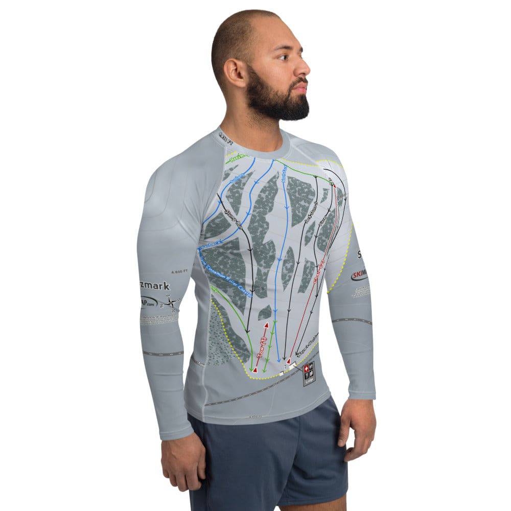 Sitzmark, Washington Ski Trail Map Men's Base Layer Top - Powderaddicts