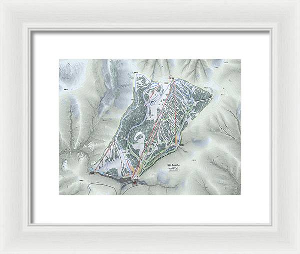 Ski Apache Ski Trail Map - Framed Print - Powderaddicts