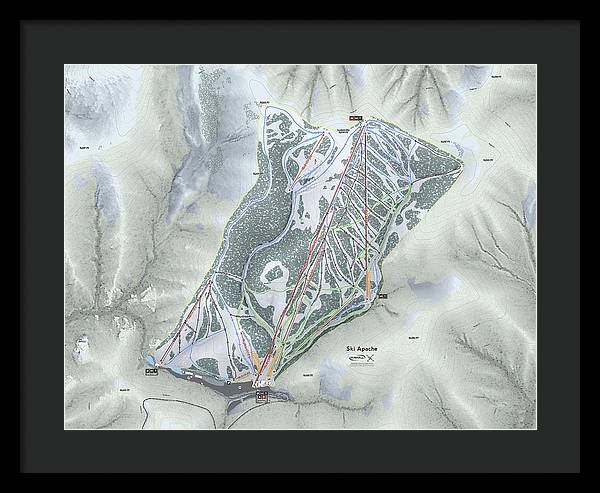 Ski Apache Ski Trail Map - Framed Print - Powderaddicts