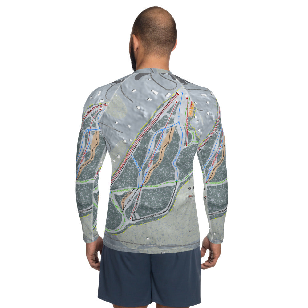 Ski Big Bear, Pennsylvania Ski Trail Map Men's Base Layer Top - Powderaddicts