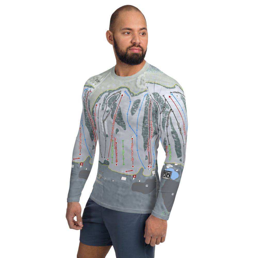 Ski Bradford ,Massachusetts Ski Trail Map Men's Base Layer Top - Powderaddicts