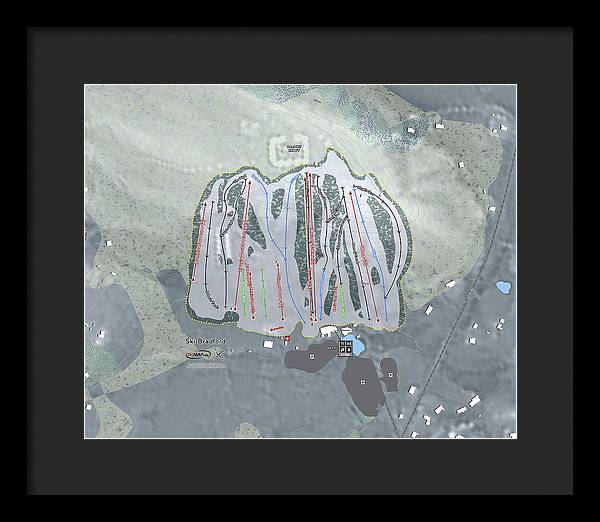 Ski Bradford Ski Trail Map - Framed Print - Powderaddicts