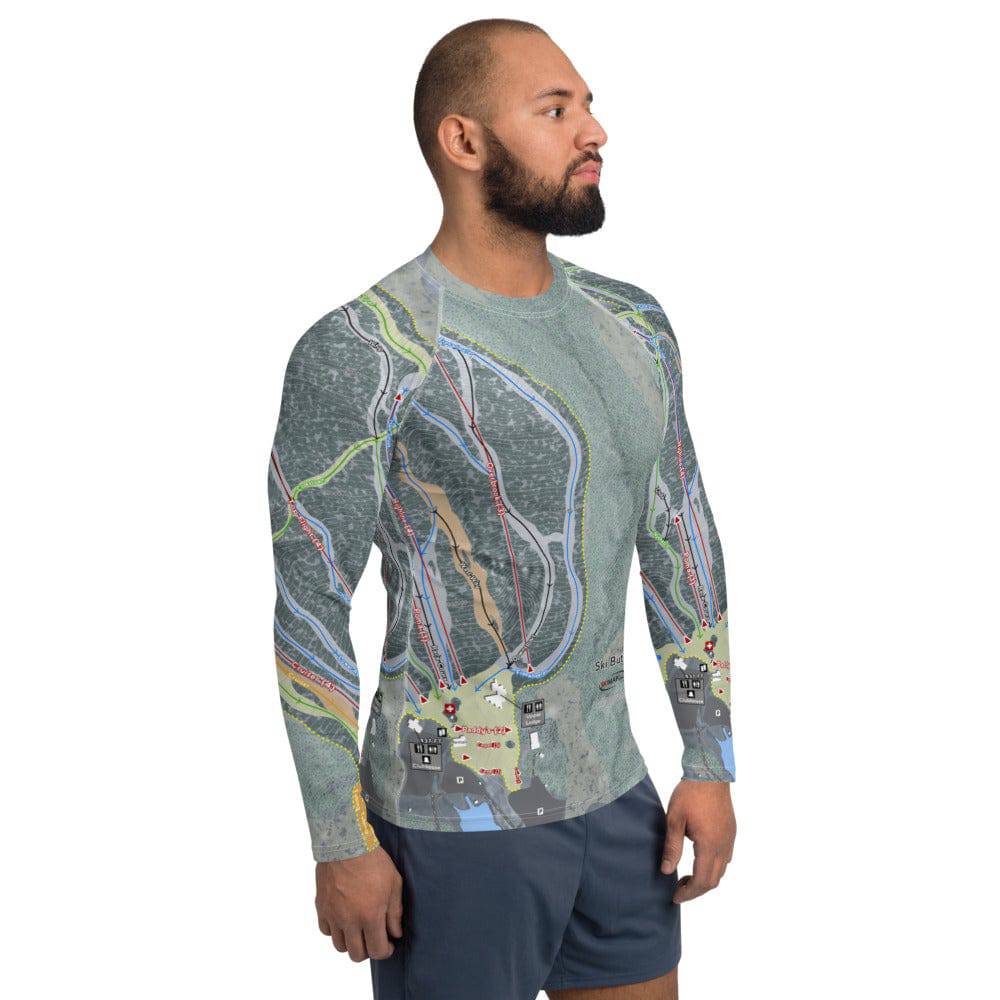 Ski Butternut ,Massachusetts Ski Trail Map Men's Base Layer Top - Powderaddicts