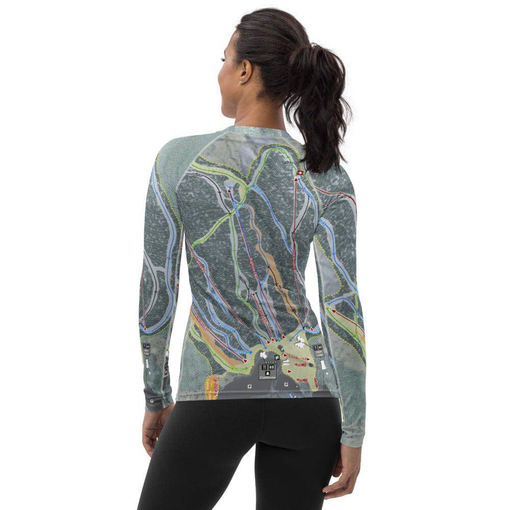 Ski Butternut, Massachusetts Ski Trail Map Women's Base Layer Top - Powderaddicts