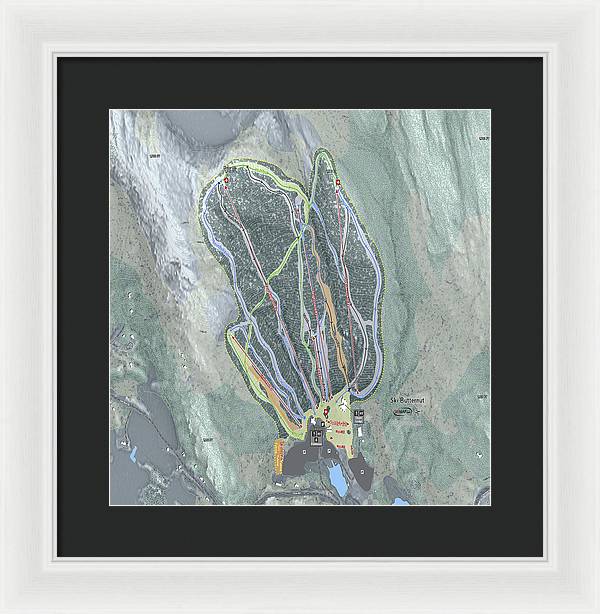 Ski Butternut Ski Trail Map - Framed Print - Powderaddicts
