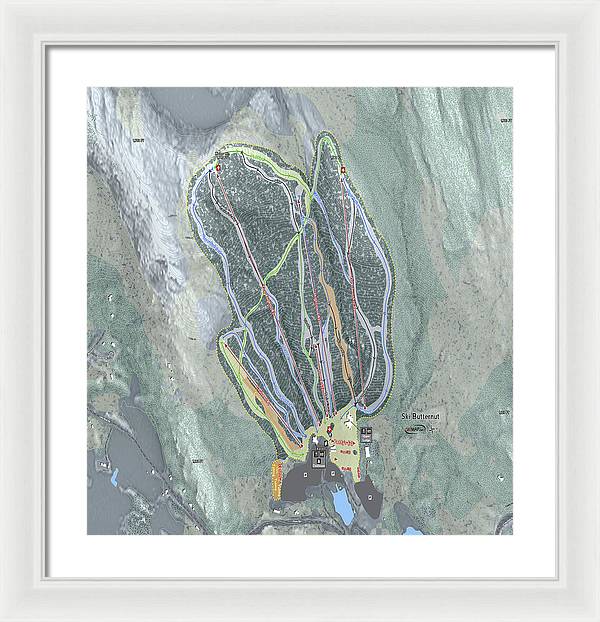 Ski Butternut Ski Trail Map - Framed Print - Powderaddicts
