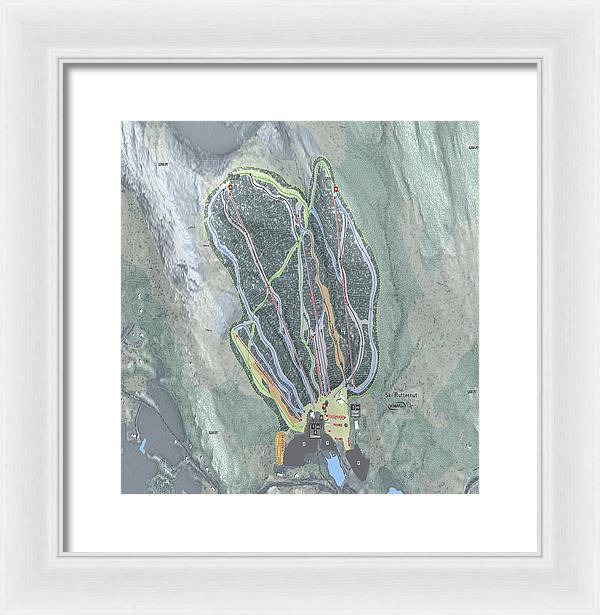 Ski Butternut Ski Trail Map - Framed Print - Powderaddicts