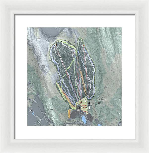 Ski Butternut Ski Trail Map - Framed Print - Powderaddicts