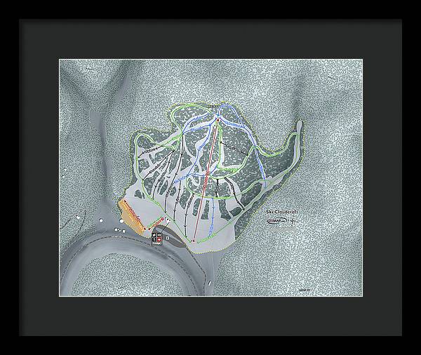 Ski Cloudcroft Ski Trail Map - Framed Print - Powderaddicts