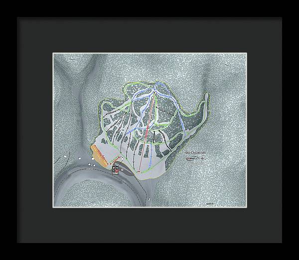 Ski Cloudcroft Ski Trail Map - Framed Print - Powderaddicts