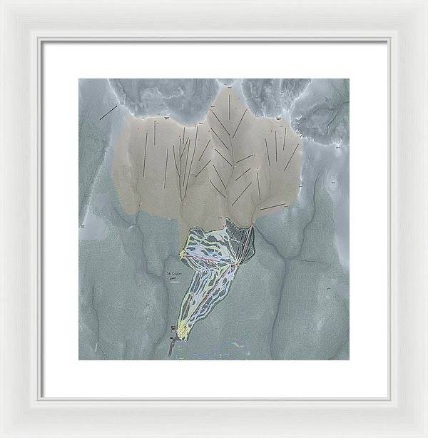 Ski Cooper Ski Trail Map - Framed Print - Powderaddicts