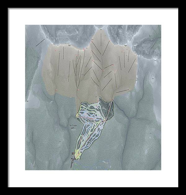 Ski Cooper Ski Trail Map - Framed Print - Powderaddicts
