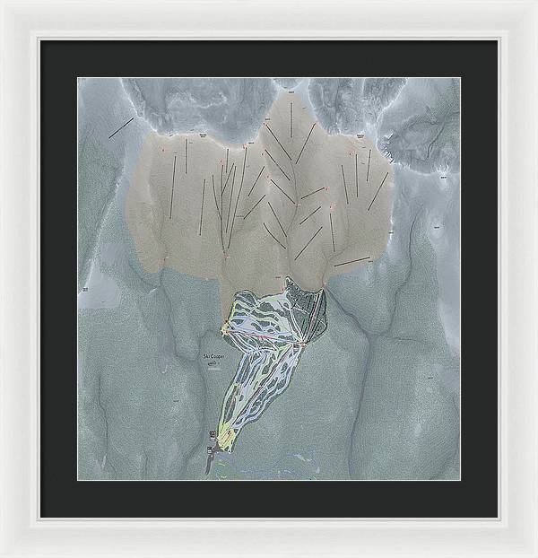 Ski Cooper Ski Trail Map - Framed Print - Powderaddicts