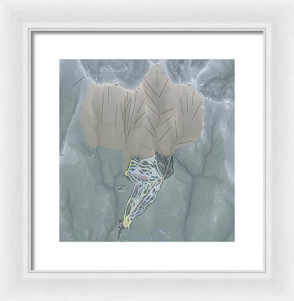 Ski Cooper Ski Trail Map - Framed Print - Powderaddicts